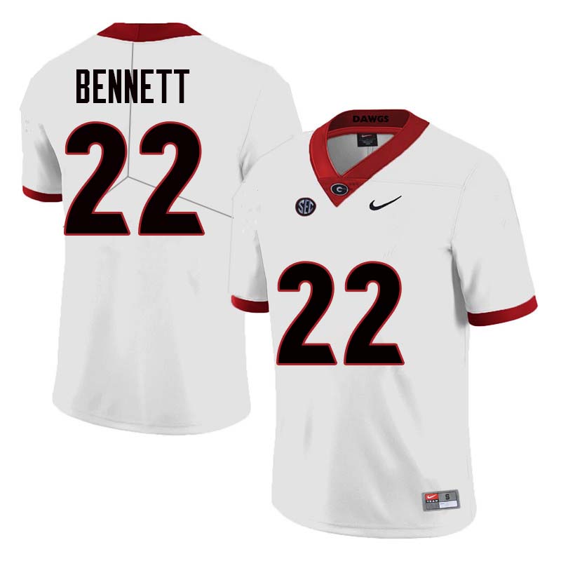 Men Georgia Bulldogs #22 Stetson Bennett College Football Jerseys Sale-White